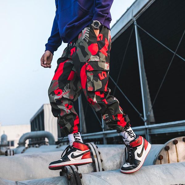men's pants camouflage men streetwear harajuku casual cargo man printed multi-pockets hip hop elastic trousers pantalon homme, Black
men's pants camouflage men streetwear harajuku casual cargo man printed multi-pockets hip hop elastic trousers pantalon homme, Black