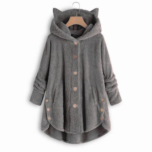 women jacket winter warm hoodie button loose long plush coat women hooded jacket buttons cute loose solid color warm outwear, Black
women jacket winter warm hoodie button loose long plush coat women hooded jacket buttons cute loose solid color warm outwear, Black