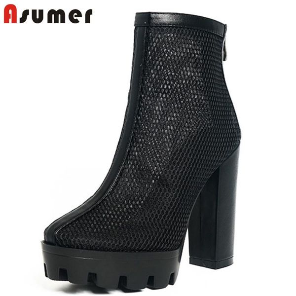 asumer 2020 mesh night club shoes women ankle boots round toe zip fashion high heel platform boots ladies big size 42, Black
asumer 2020 mesh night club shoes women ankle boots round toe zip fashion high heel platform boots ladies big size 42, Black