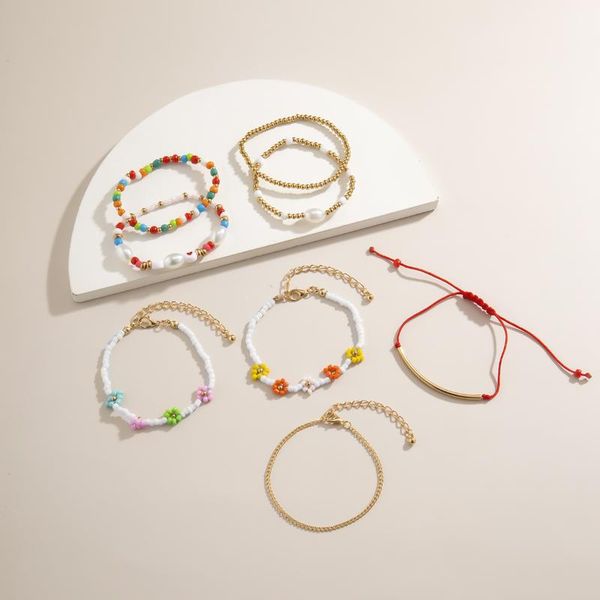 8 шт. набор ручной работы ромашка из бисера браслет многоцветный kpop pulseras имитация жемчужина бого повязки повязки веревочки для женских, Golden;silver
8 шт. набор ручной работы ромашка из бисера браслет многоцветный kpop pulseras имитация жемчужина бого повязки повязки веревочки для женских, Golden;silver