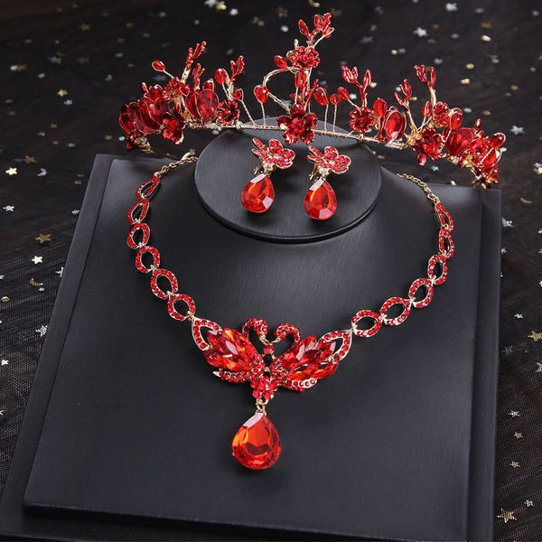 korean bridal headdress red wedding toast three piece set super fairy crown necklace dress accessories, Silver
korean bridal headdress red wedding toast three piece set super fairy crown necklace dress accessories, Silver