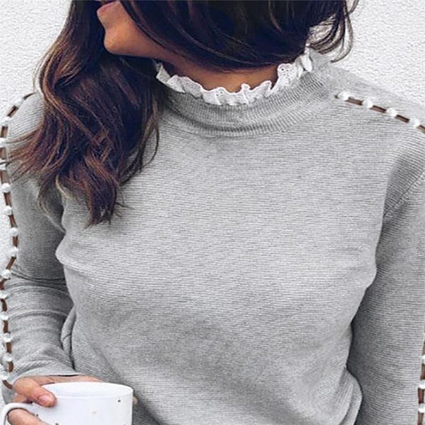 women's blouses & shirts hirigin autumn women long sleeve lace hollow turtleneck pearl solid fashion ladies warm tee blouse clothes1, White
women's blouses & shirts hirigin autumn women long sleeve lace hollow turtleneck pearl solid fashion ladies warm tee blouse clothes1, White