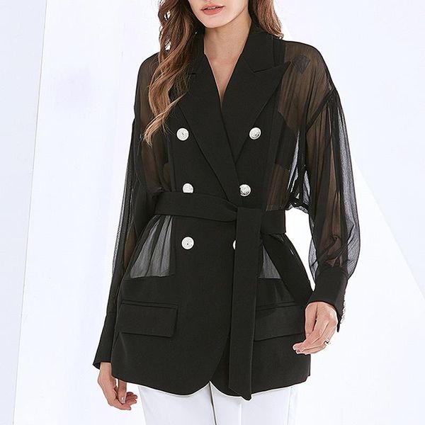 2021 spring new fashion turn-down collar double breasted net yarn patchwork lace up slim elegant women coats, Black;brown
2021 spring new fashion turn-down collar double breasted net yarn patchwork lace up slim elegant women coats, Black;brown