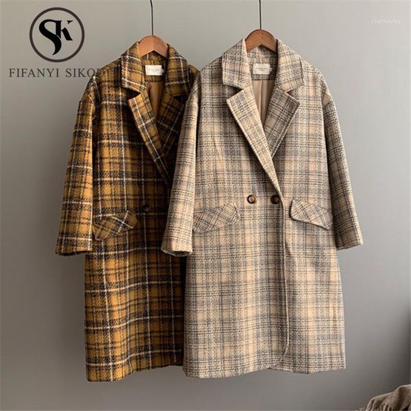 winter coat women vintage plaid fashion wool blend coat warm overcoat loose female woolen long coats winter jacket1, Black
winter coat women vintage plaid fashion wool blend coat warm overcoat loose female woolen long coats winter jacket1, Black