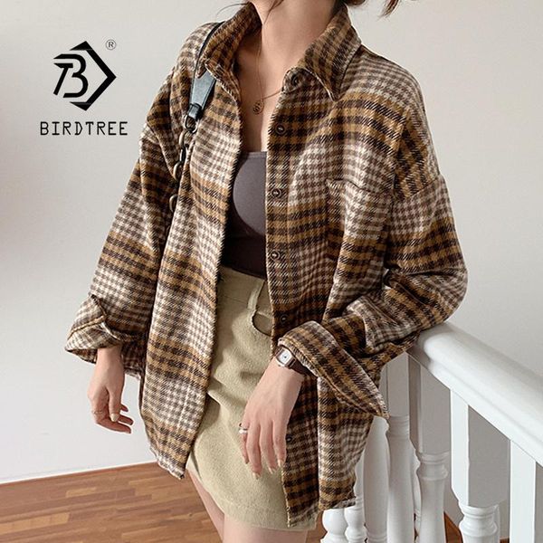 women's blouses & shirts winter women vintage oversize woolen plaid shirt pockets batwing sleeve turn-down collar thick blouse autumn c, White
women's blouses & shirts winter women vintage oversize woolen plaid shirt pockets batwing sleeve turn-down collar thick blouse autumn c, White