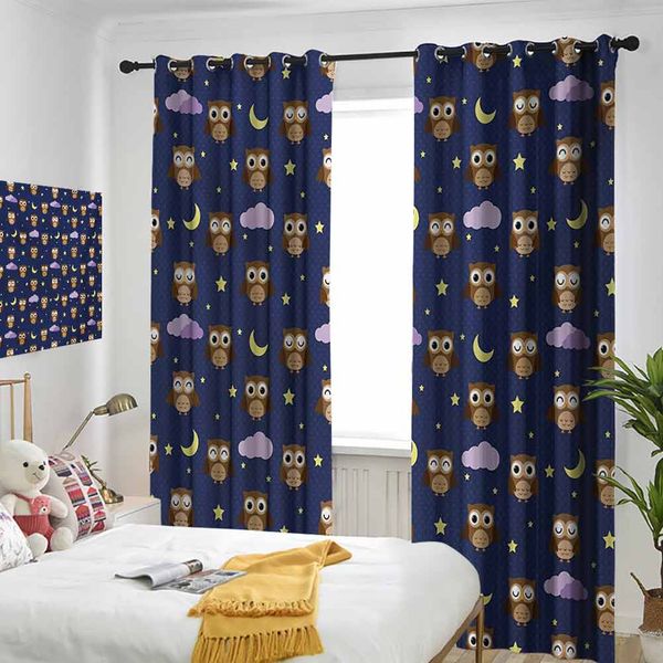 thermal insulated room darkening window shade cute owls in an starry night and moon happy sleepy and alert animals curtain
thermal insulated room darkening window shade cute owls in an starry night and moon happy sleepy and alert animals curtain