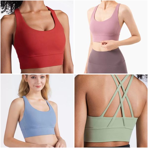 2021 womens yoga outfits tanks yoga bra gym align training cross back plastic sports underwear lu women gather vest running fitness, White;red
2021 womens yoga outfits tanks yoga bra gym align training cross back plastic sports underwear lu women gather vest running fitness, White;red