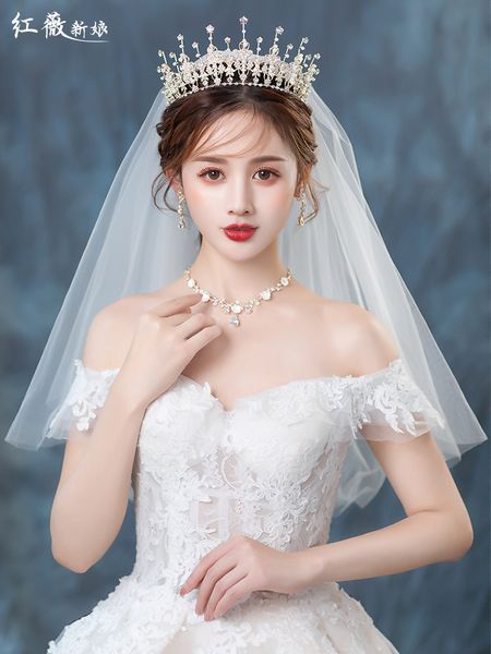 golden baroque bridal three piece set high end atmospheric pearl crown wedding dress headdress 2020 new style, Silver
golden baroque bridal three piece set high end atmospheric pearl crown wedding dress headdress 2020 new style, Silver