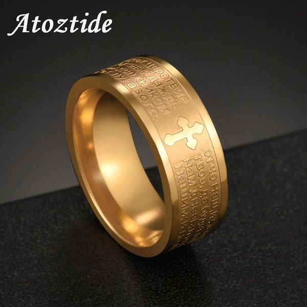 band rings atoztide classic 8mm russian bible cross ring for men religious stainless steel prayer scripture finger belief jewelry, Silver 
band rings atoztide classic 8mm russian bible cross ring for men religious stainless steel prayer scripture finger belief jewelry, Silver