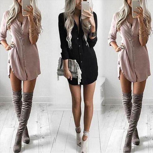dress women blouse shirt dress fashion autumn winter casual loose long sleeve blouse casual dress, Black;gray
dress women blouse shirt dress fashion autumn winter casual loose long sleeve blouse casual dress, Black;gray