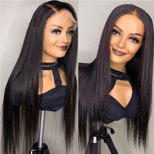 lx brand 26 inch long silky straight 4*4lace front silk base wig synthetic fiber wig for women babyhair glueless cosplay preplucked wigfact, Black
lx brand 26 inch long silky straight 4*4lace front silk base wig synthetic fiber wig for women babyhair glueless cosplay preplucked wigfact, Black