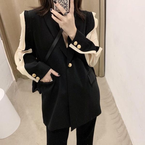 gruiiceen 2020 patchwork chiffon long sleeve jacket coat fashion autumn fashion cool female jacket outerwear gy2019971, Black;brown
gruiiceen 2020 patchwork chiffon long sleeve jacket coat fashion autumn fashion cool female jacket outerwear gy2019971, Black;brown
