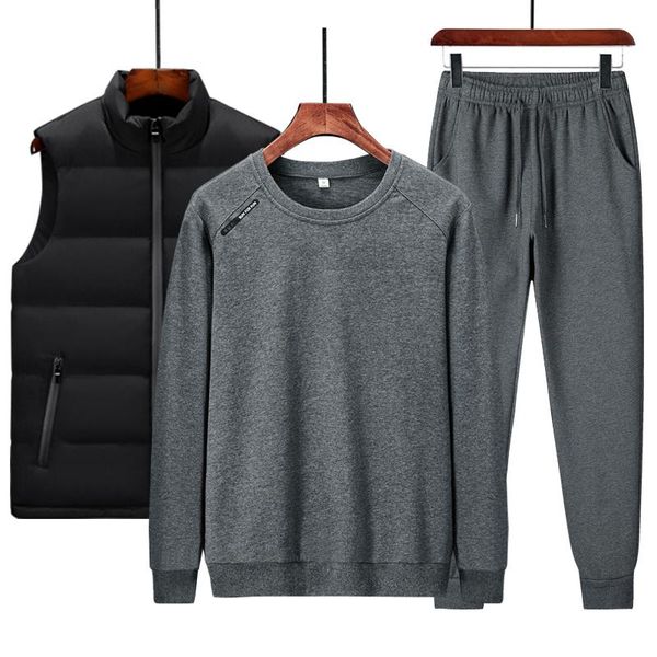 men's suit sports suit men's three-piece vest + knitted sweater + sports trousers set 2020 autumn new products, Gray
men's suit sports suit men's three-piece vest + knitted sweater + sports trousers set 2020 autumn new products, Gray