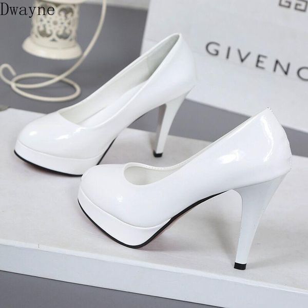 new 10cm high heel platform high heel round head set foot korean version of the patent leather large size women's shoes, Black
new 10cm high heel platform high heel round head set foot korean version of the patent leather large size women's shoes, Black