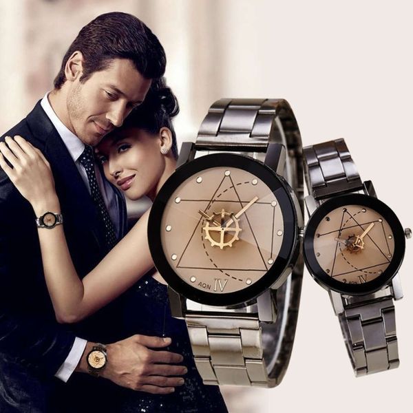 steel new couple watch creative dial band men's watch non mechanical fashion quartz watch, Slivery;brown 
steel new couple watch creative dial band men's watch non mechanical fashion quartz watch, Slivery;brown