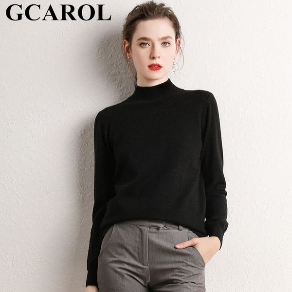 gcarol women half turtleneck sweater 30% wool thick warm jumper autumn winter short knitted pullover stretch plus size 2xl y200116, White;black
gcarol women half turtleneck sweater 30% wool thick warm jumper autumn winter short knitted pullover stretch plus size 2xl y200116, White;black