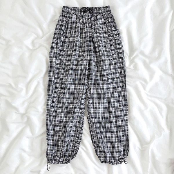 retro jogger pants women fashion black plaid loose high waist female cotton hip hop harem pants summer korean streetwear, Black;white
retro jogger pants women fashion black plaid loose high waist female cotton hip hop harem pants summer korean streetwear, Black;white