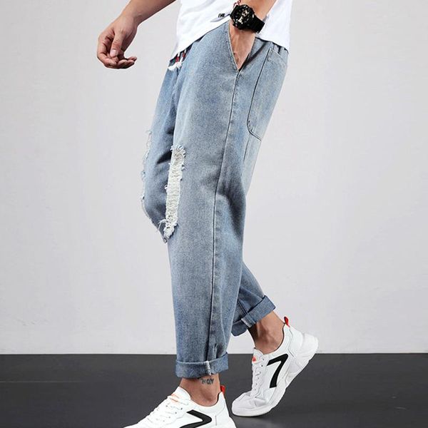 men's jeans loose harem pants plus size straight male denim trend holes nine-point dropship, Blue
men's jeans loose harem pants plus size straight male denim trend holes nine-point dropship, Blue