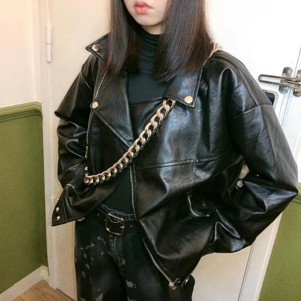 women's jackets molly matte leather coats short 2021 autumn locomotive coat women cool, handsome and loose, Black;brown
women's jackets molly matte leather coats short 2021 autumn locomotive coat women cool, handsome and loose, Black;brown