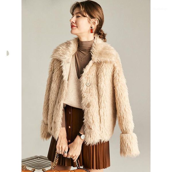 wool blends thick warm fur shearling jacket abrigos mujer invierno 2020 wide-waisted single breasted cropped jackets1, Black
wool blends thick warm fur shearling jacket abrigos mujer invierno 2020 wide-waisted single breasted cropped jackets1, Black
