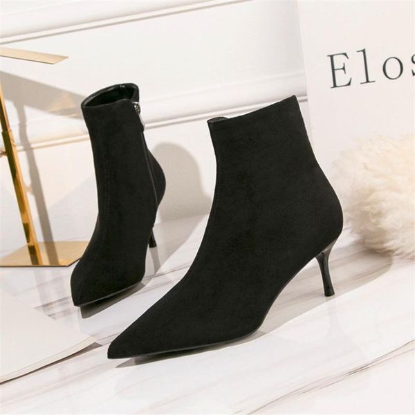 boots 2021 european thin women's fashion rivet pointed toe leather short woman high heels elastic knitting sock, Black
boots 2021 european thin women's fashion rivet pointed toe leather short woman high heels elastic knitting sock, Black