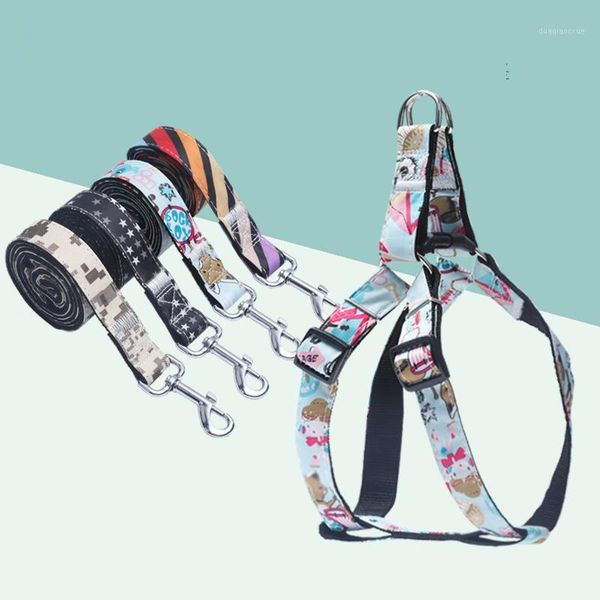 dog collars & leashes adjustable nylon leash and harness set for small dogs cats colorful printed chest straps traction rope pets belt1
dog collars & leashes adjustable nylon leash and harness set for small dogs cats colorful printed chest straps traction rope pets belt1