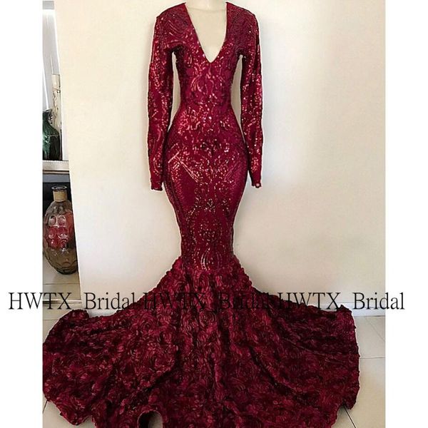 stunning burgundy sequin prom dresses 2020 custom v-neck 3d flowers long sleeve mermaid african black girls gala long prom dress, White;black
stunning burgundy sequin prom dresses 2020 custom v-neck 3d flowers long sleeve mermaid african black girls gala long prom dress, White;black
