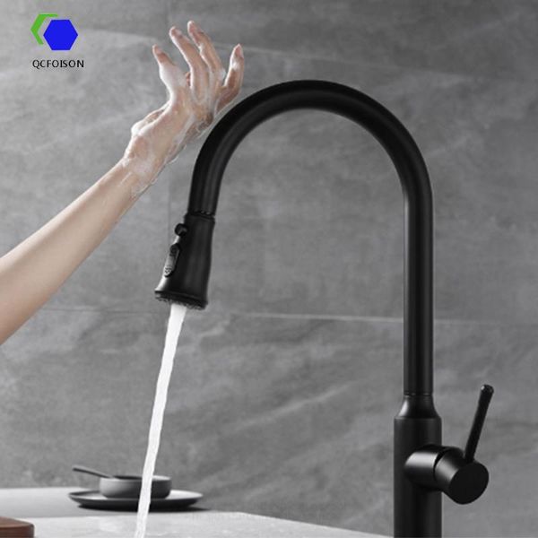 bathroom sink faucets qcfoison 304 stainless steel touch sensitive kitchen faucet black chrome household pull-out type basin cold water tap
bathroom sink faucets qcfoison 304 stainless steel touch sensitive kitchen faucet black chrome household pull-out type basin cold water tap