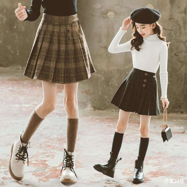 short pleated half girls' length 2020 autumn winter new foreign sle korean children's tweed plaid skirt, Blue
short pleated half girls' length 2020 autumn winter new foreign sle korean children's tweed plaid skirt, Blue