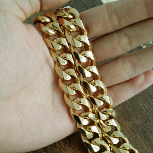 granny chic new 13mm 7"-40" gold fashion curb link chain necklace stainless steel men's jewelry high quality, Silver
granny chic new 13mm 7"-40" gold fashion curb link chain necklace stainless steel men's jewelry high quality, Silver