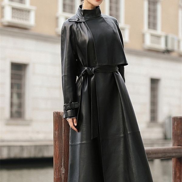 nerazzurri black long faux leather trench coat for women belt raglan sleeve spring autumn coat women plus size loose overcoat 201029
nerazzurri black long faux leather trench coat for women belt raglan sleeve spring autumn coat women plus size loose overcoat 201029