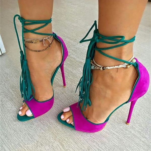 2021 fuchsia female chic suede fringe concise sandals ultra high heels lace-up embroider pink yellow shoes cross dressed as b5d5, Black
2021 fuchsia female chic suede fringe concise sandals ultra high heels lace-up embroider pink yellow shoes cross dressed as b5d5, Black