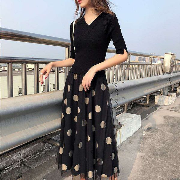 spring women wave point half sleeve v-neck tea-length a-line gauze waist thin fake two pieces black cocktail dresses 9229 party
spring women wave point half sleeve v-neck tea-length a-line gauze waist thin fake two pieces black cocktail dresses 9229 party