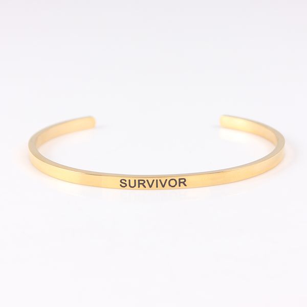 bangle "survivor" mantra bracelet stainless steel bar engraved positive inspirational quote for women men, Black
bangle "survivor" mantra bracelet stainless steel bar engraved positive inspirational quote for women men, Black
