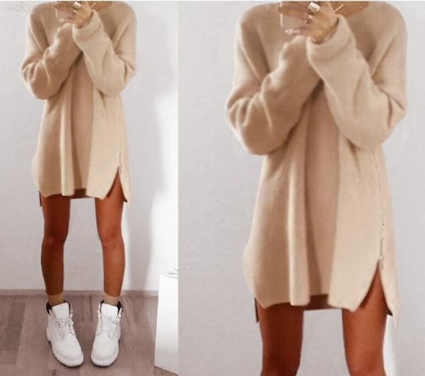 zipper autumn winter new style casual loose sweater dress in europe and america, Black;gray
zipper autumn winter new style casual loose sweater dress in europe and america, Black;gray
