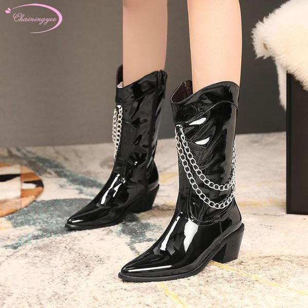 boots street style pointed toe mid-calf fashion chain paint zipper black white high-heeled chunky riding women shoes1
boots street style pointed toe mid-calf fashion chain paint zipper black white high-heeled chunky riding women shoes1