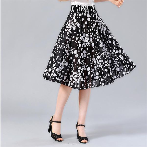 summer fashion polka dot skirt female streetwear print skirts womens elastic waist faldas casual pleated skirt lady a line, Black
summer fashion polka dot skirt female streetwear print skirts womens elastic waist faldas casual pleated skirt lady a line, Black
