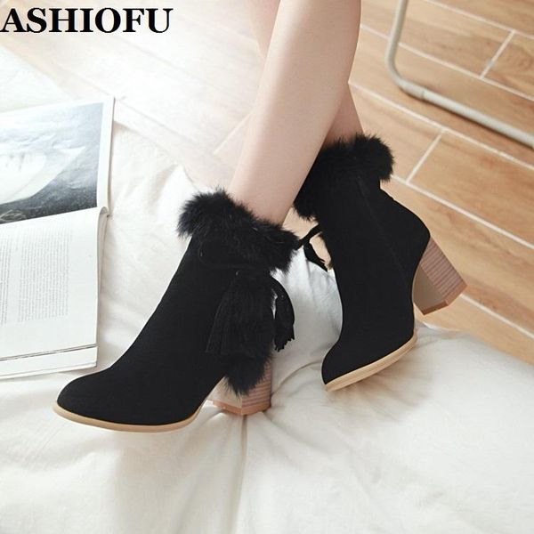 ashiofu новый ручной женские 7см коренастый пятки boots голодомору меха пром голеностопного пинетки зимний теплый вечер моды короткие сапоги, Black
ashiofu новый ручной женские 7см коренастый пятки boots голодомору меха пром голеностопного пинетки зимний теплый вечер моды короткие сапоги, Black