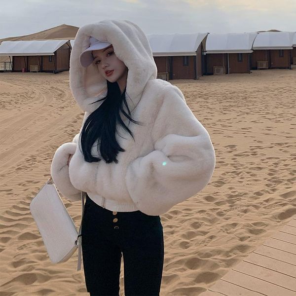 faux fur women coats hooded solid thicken warm long-sleeved short empire winter new female outwear jackets, Black
faux fur women coats hooded solid thicken warm long-sleeved short empire winter new female outwear jackets, Black