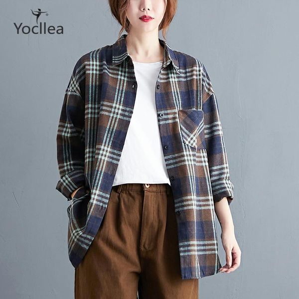 2020 autumn women blouses korean long sleeve women loose casual retro plaid shirts blusas feminina, White
2020 autumn women blouses korean long sleeve women loose casual retro plaid shirts blusas feminina, White