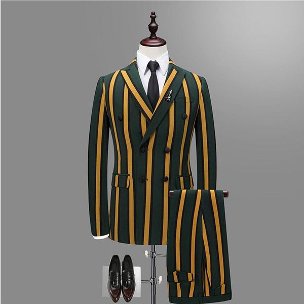 men's suits & blazers colorful vertical stripes 3 piece suit korean fashion business designer novelty slim wedding, White;black
men's suits & blazers colorful vertical stripes 3 piece suit korean fashion business designer novelty slim wedding, White;black