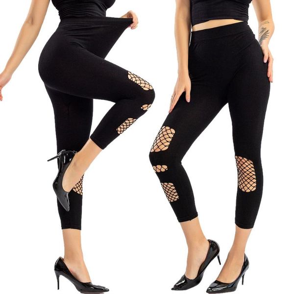 mesh fashion holes modal one-piece trousers slim-fit hip tight pants, Black 
mesh fashion holes modal one-piece trousers slim-fit hip tight pants, Black