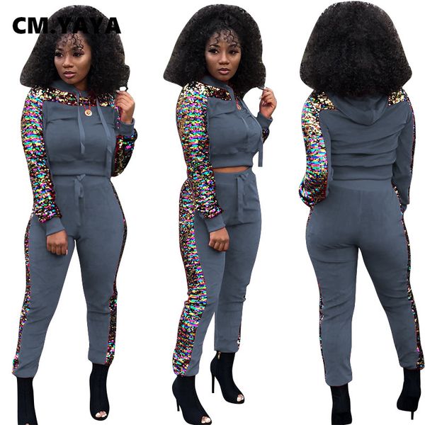 plus size s-5xl women tracksuit full sleeve sweatshirt pants suit two piece set outfits sequined velvet sweatsuit, Gray
plus size s-5xl women tracksuit full sleeve sweatshirt pants suit two piece set outfits sequined velvet sweatsuit, Gray