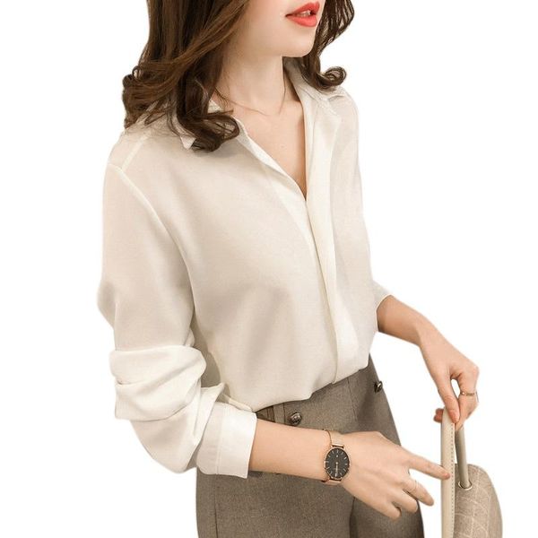 women's blouses & shirts blouse women office style 2021 fashion long sleeve casual chiffon femme blusa, White
women's blouses & shirts blouse women office style 2021 fashion long sleeve casual chiffon femme blusa, White