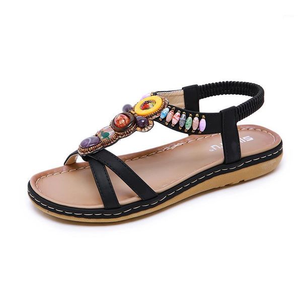 sandals 2021 women's bohemia rome elastic band vacation beach shoes plus size 35-421, Black
sandals 2021 women's bohemia rome elastic band vacation beach shoes plus size 35-421, Black