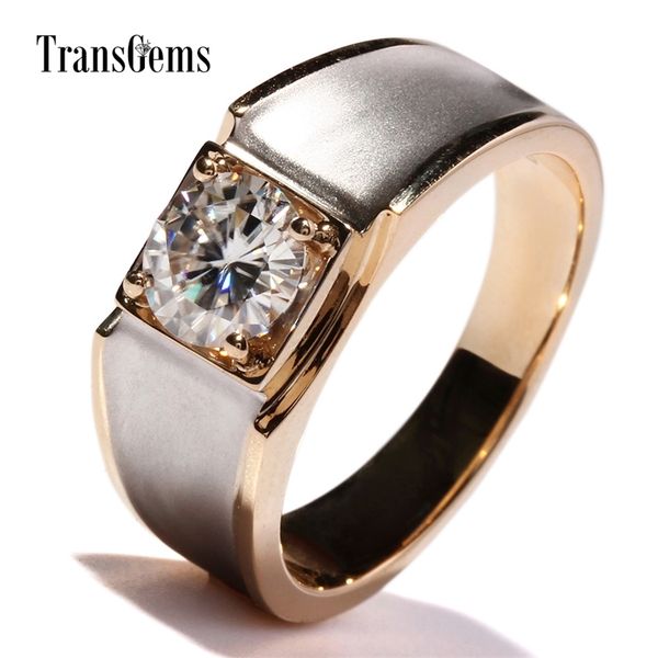 transgems 14k white and yellow gold 1ct 6.5mm f color engagement ring for men solid gold men's wedding ring y200620, Slivery;golden
transgems 14k white and yellow gold 1ct 6.5mm f color engagement ring for men solid gold men's wedding ring y200620, Slivery;golden