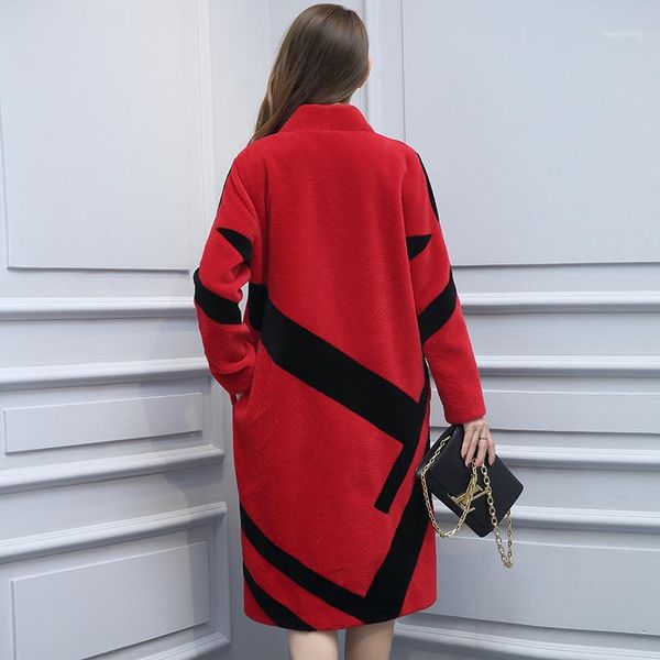 lady office style winter warm thick faux lamb fur coat women stitching full long sleeved covered button outerwear yfy7291, Black
lady office style winter warm thick faux lamb fur coat women stitching full long sleeved covered button outerwear yfy7291, Black