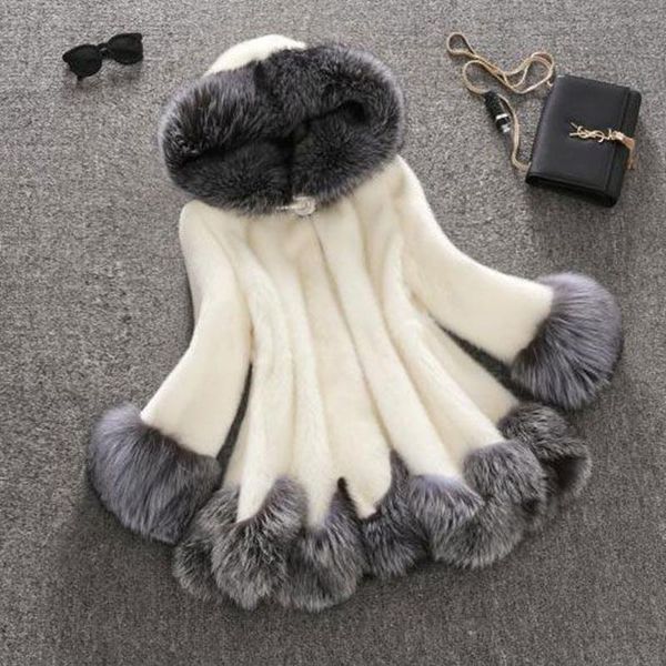 women's fur & faux women coat white gray with hat jacket mink luxury long imitation 6xl pc166, Black
women's fur & faux women coat white gray with hat jacket mink luxury long imitation 6xl pc166, Black