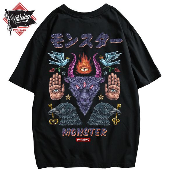 uprising monster short-sleeved street fashion brand personality joint hip-hop motorcycle t-shirt popular 1021, White;black
uprising monster short-sleeved street fashion brand personality joint hip-hop motorcycle t-shirt popular 1021, White;black