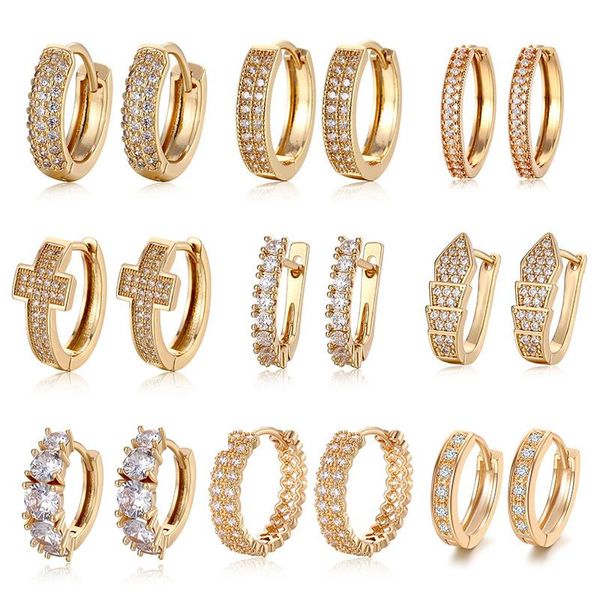 hoop & huggie luxury micro pave zircon earrings for women round circle ear buckle crystal small earring not fade copper jewelry, Golden;silver
hoop & huggie luxury micro pave zircon earrings for women round circle ear buckle crystal small earring not fade copper jewelry, Golden;silver